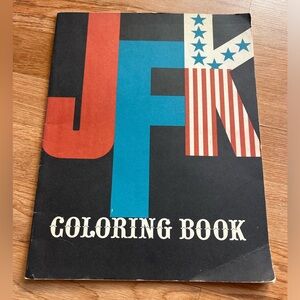 Vintage 1962 RARE “JFK Coloring Book" Unused Oversized Soft Cover Political